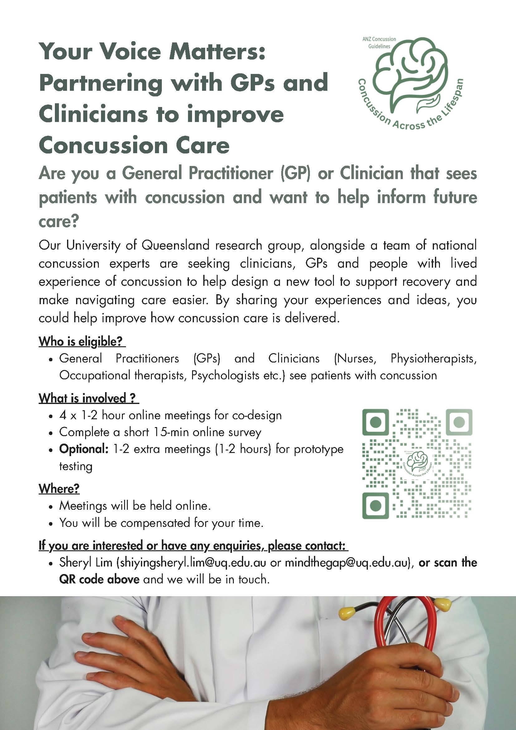 Join research on concussion care enhancement